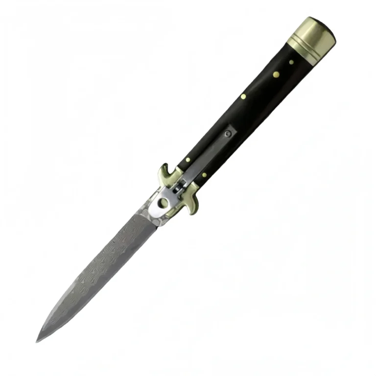 9-inch horn-bladed damascus steel stiletto heel knife