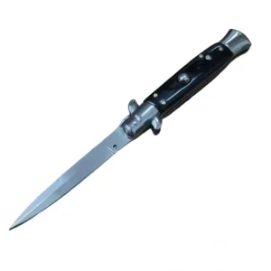8.75 Inch Italian Stiletto Switch Pocket Knife Black